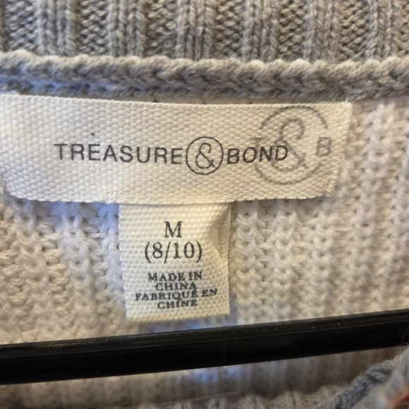 Girls Nordstrom Treasure And Bond Sweater High Low Hem Crew Neck M Color Block - Picture 7 of 15